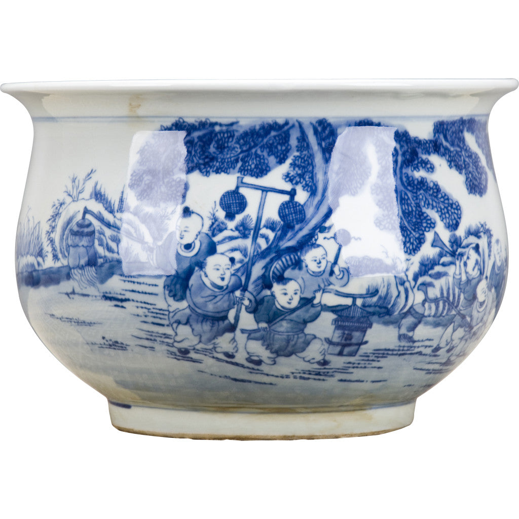 BLUE & WHITE INCENSE BURNER PLANTER