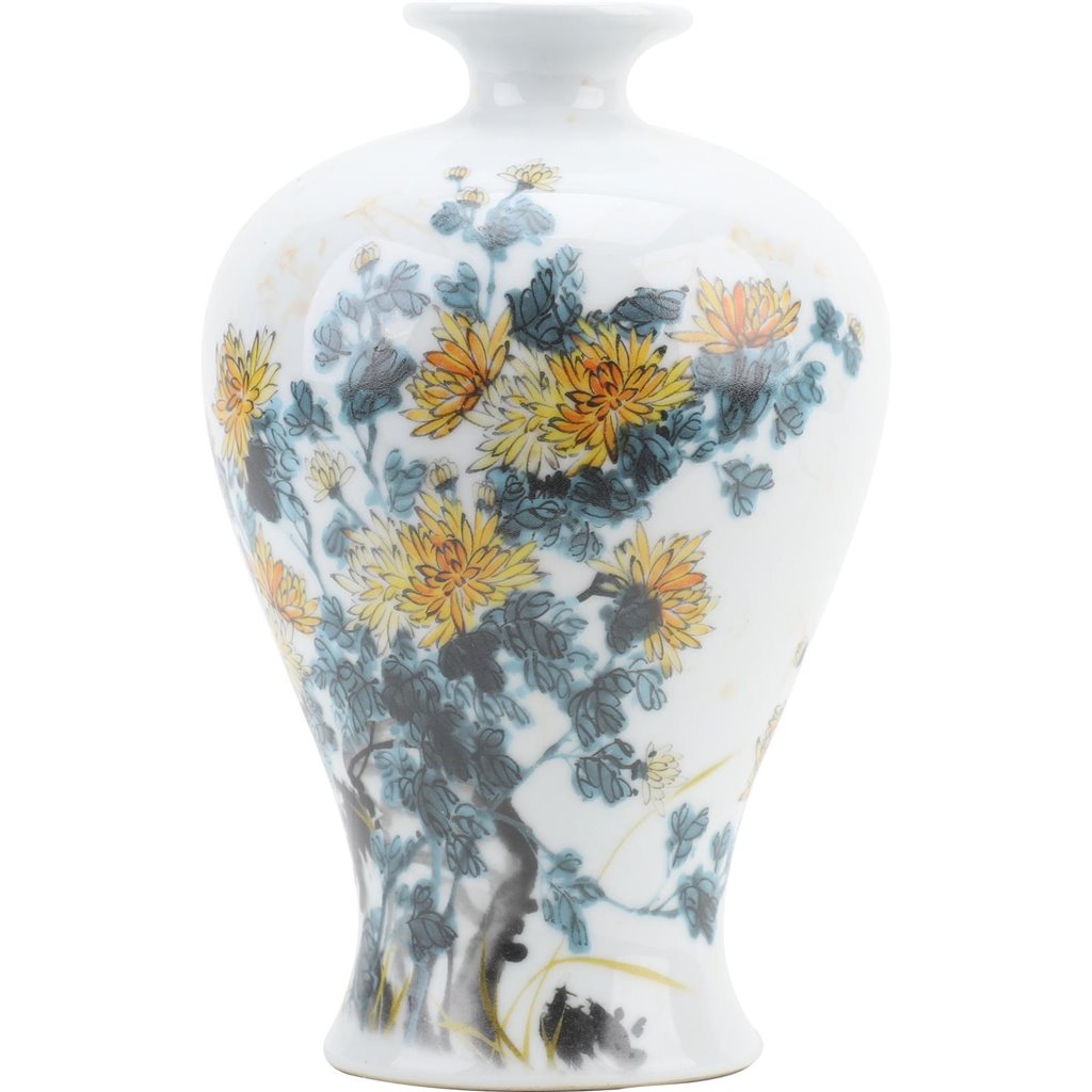 BLUE & WHITE CYLINDRICAL VASE
