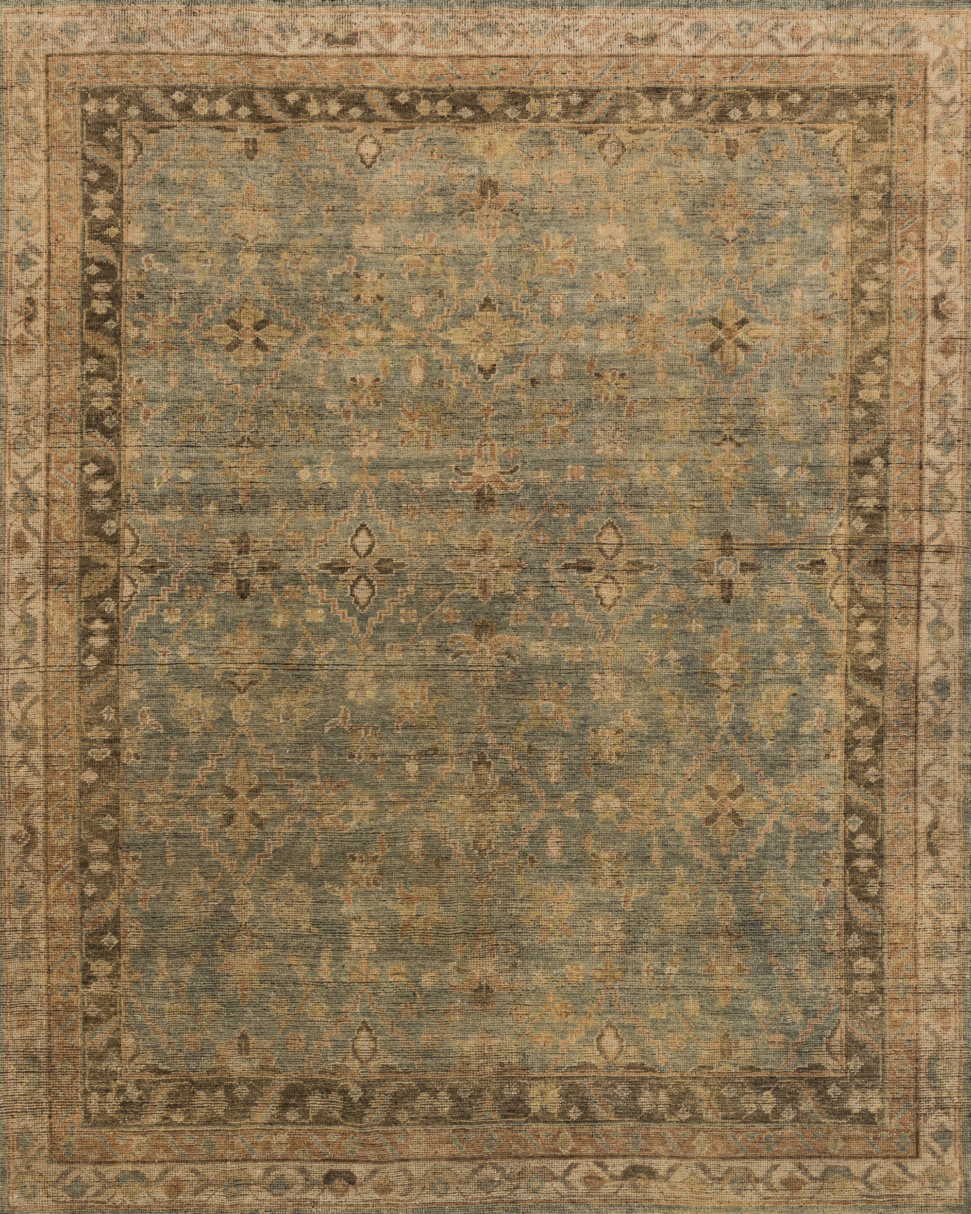 HEIRLOOM AQUA-TERRACOTTA RUG/RUNNER