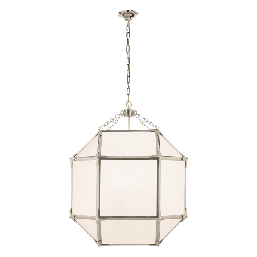 Morris Medium Lantern, white glass, duvallatelier.com