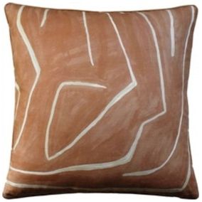 22x22 GRAFFITO SALMON/CREAM PILLOW