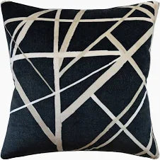 22X22 CHANNELS VELVET EBONY ALMOND PILLOW