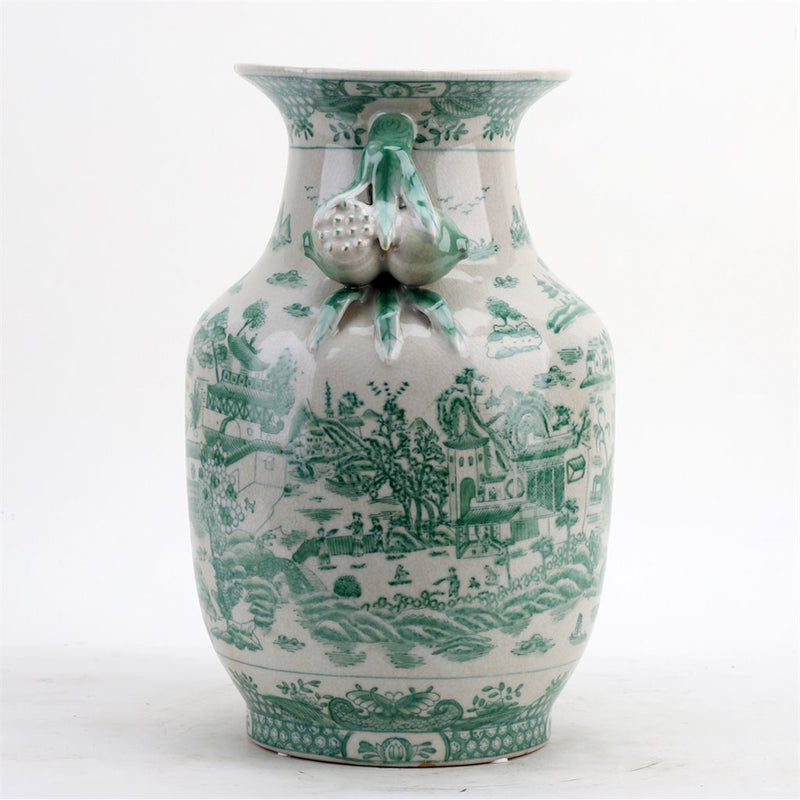 GREEN & WHITE LIDDED JAR