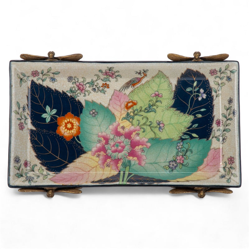 TOBACCO LEAF PORCELAIN TRAY