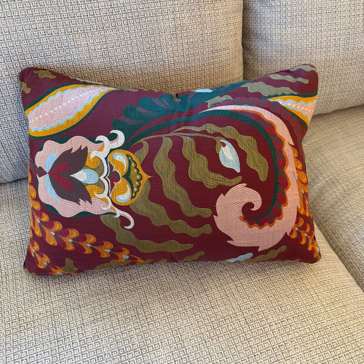 ATELIER COLLECTION PILLOW- JAIPUR FANTASIE AUBERGINE PILLOW, duvallatelier.com