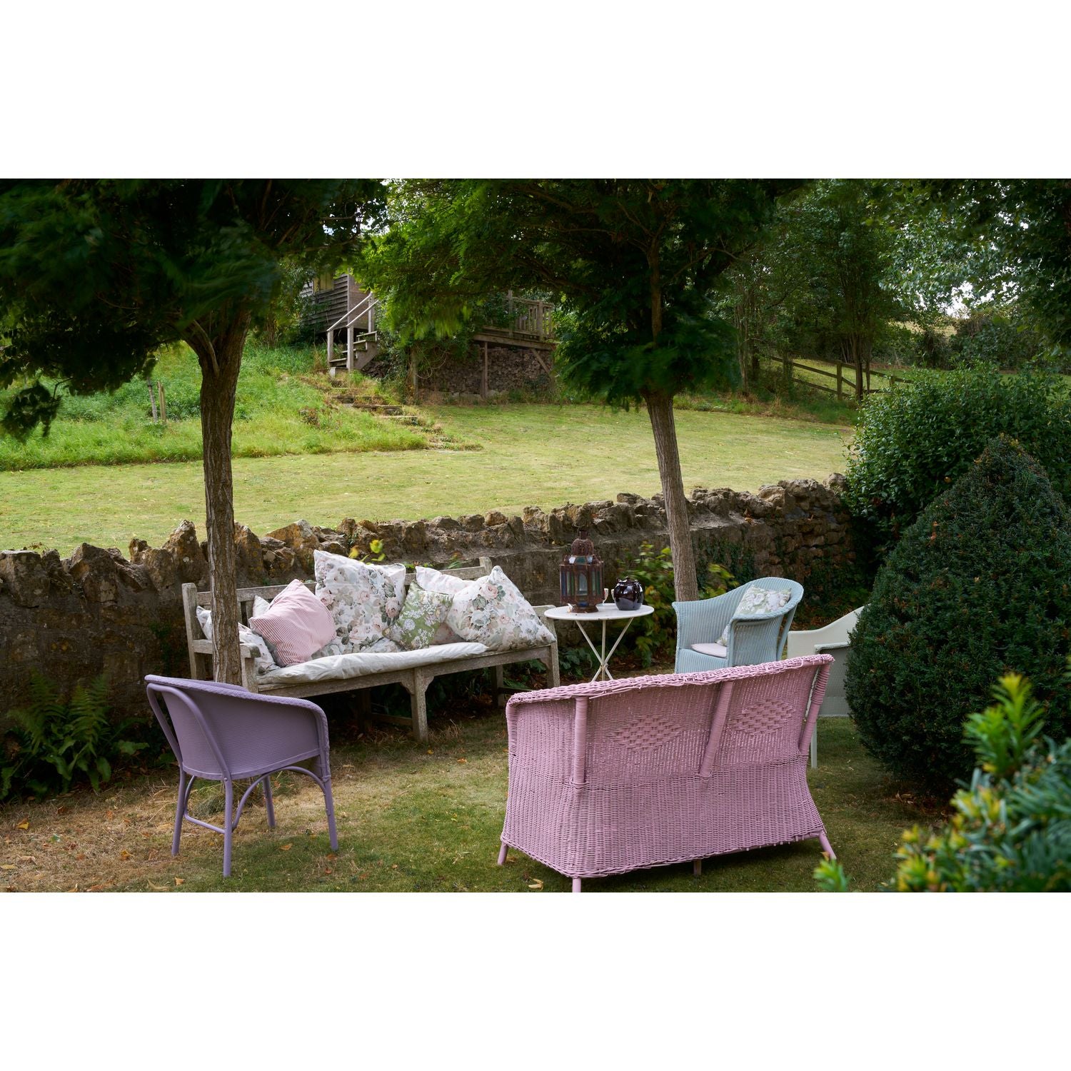 Farrow & Ball, Cinder Rose No.246; French Gray No.18; Light Blue No.22; Brassica No.271, duvallatelier.com