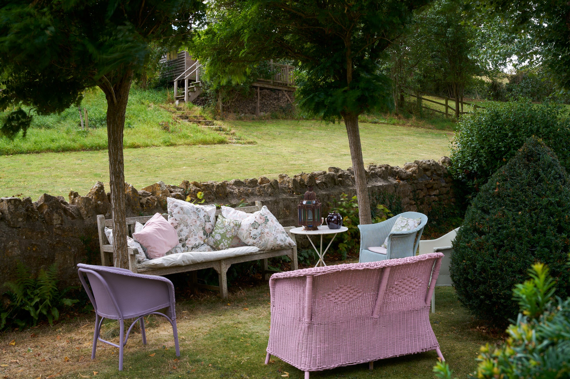Farrow & Ball, Cinder Rose No.246; French Gray No.18; Light Blue No.22; Brassica No.271, duvallatelier.com