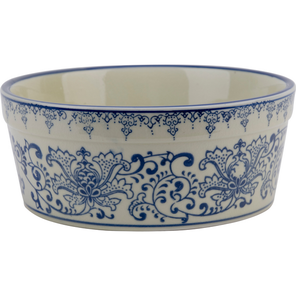 BLUE & WHITE DOG BOWL