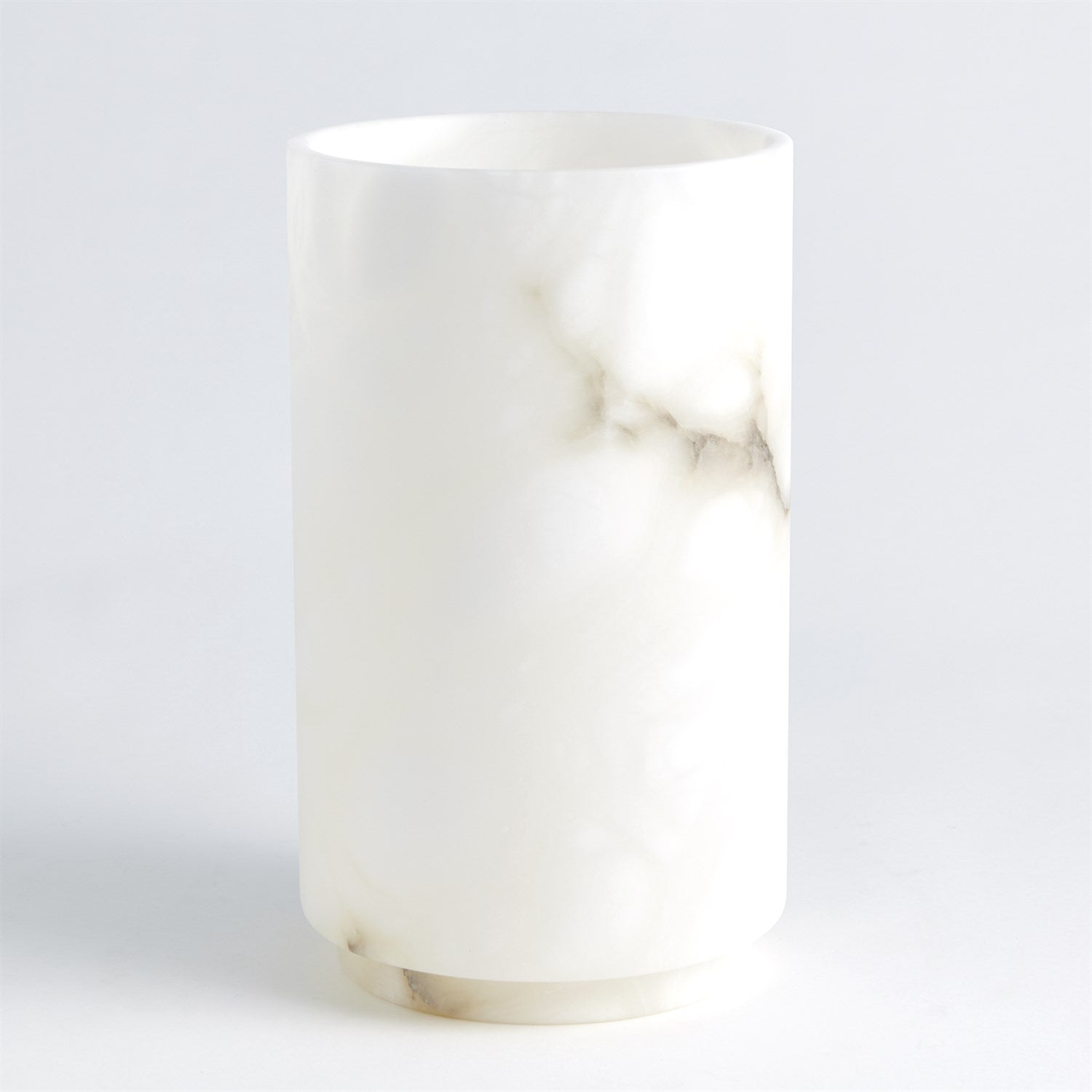 ALABASTER CYLINDER VASE WHITE LG