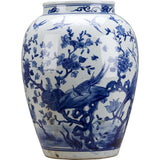 BLUE & WHITE FLORAL PORCELAIN VASE