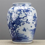 BLUE & WHITE FLORAL PORCELAIN VASE