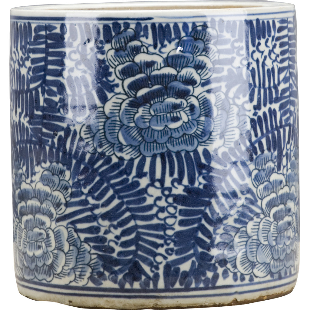 ROUND BUCKET - BLUE & WHITE