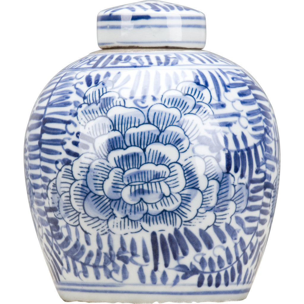 BLUE & WHITE BULB JAR