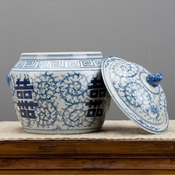 Blue and White Double Happiness Box