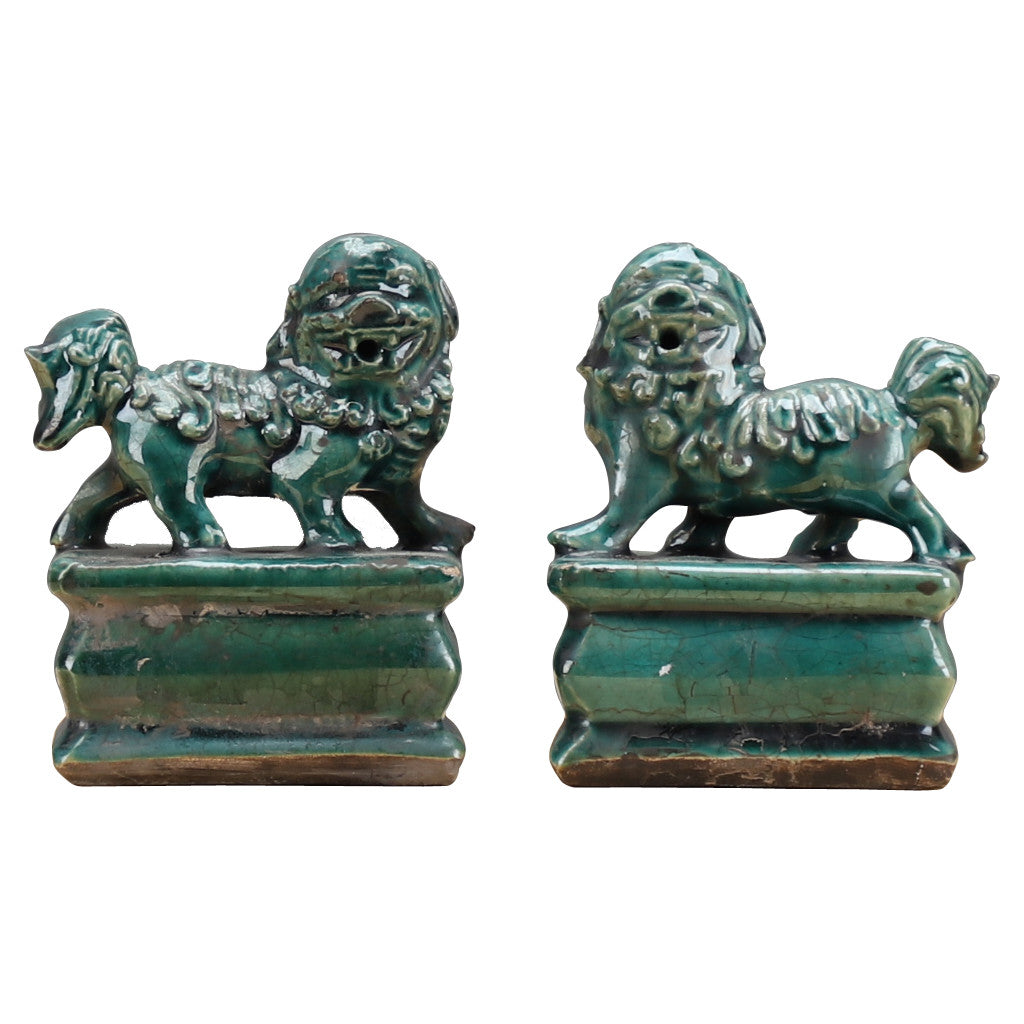 Green Plum Foo Dogs Pair