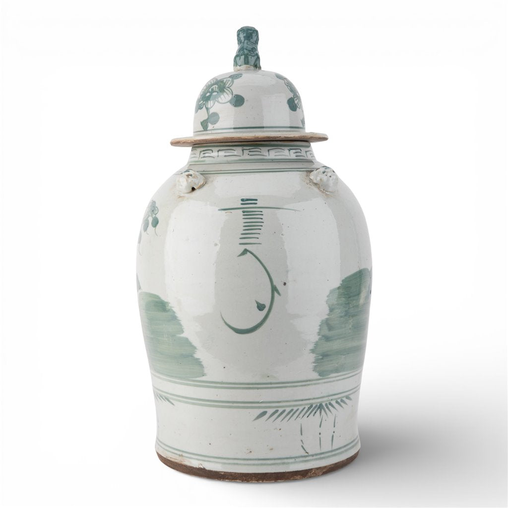 Warrior Lidded Jar - Green Floral