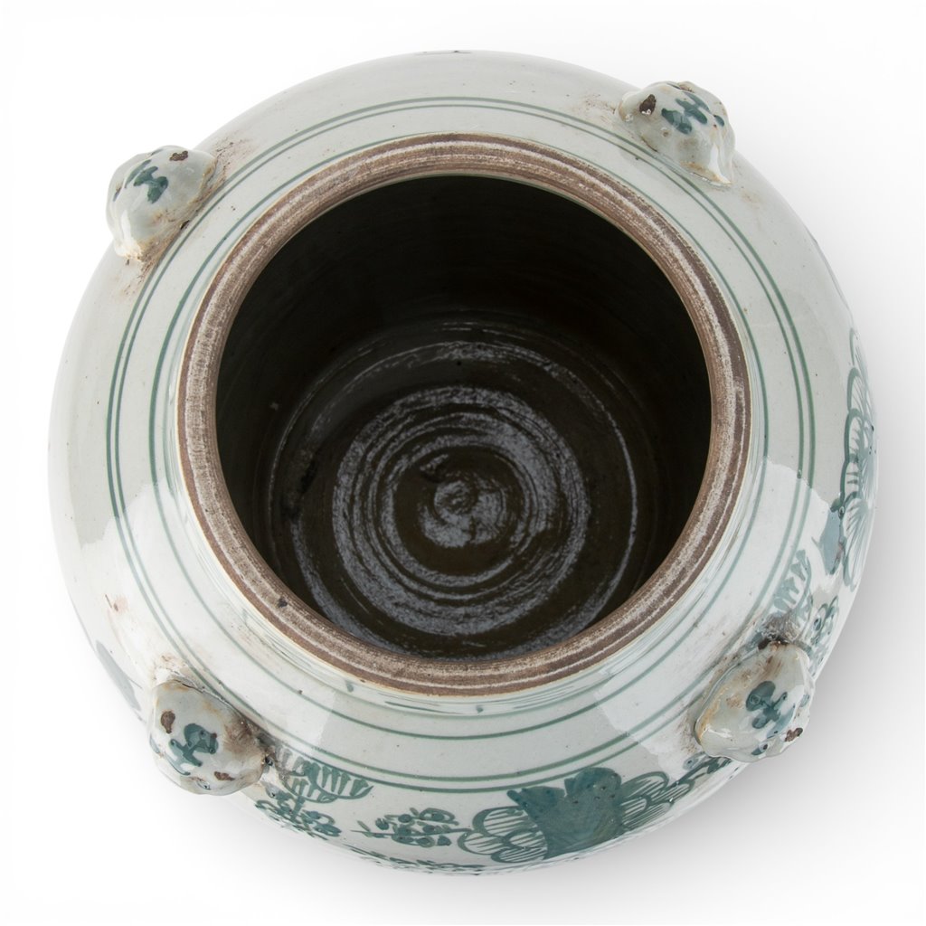 Warrior Lidded Jar - Green Floral