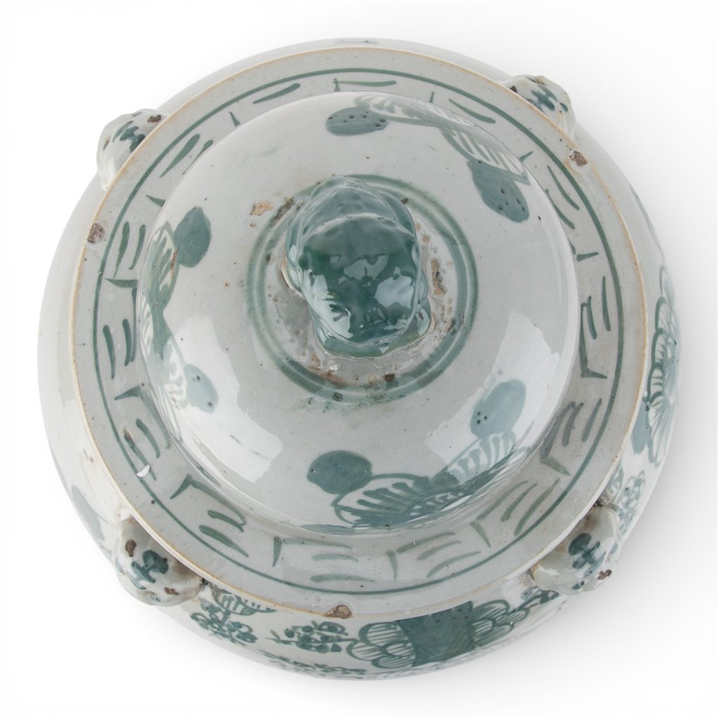 Warrior Lidded Jar - Green Floral