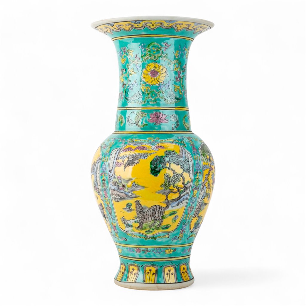 Multicolored Garden Crane Vase