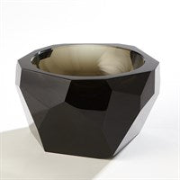 MULTI FACET CRYSTAL BOWL GREY LG