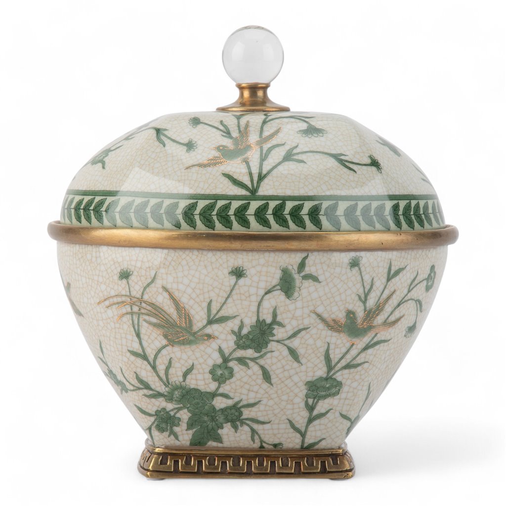 Porcelain Verdant Flight Lidded Box