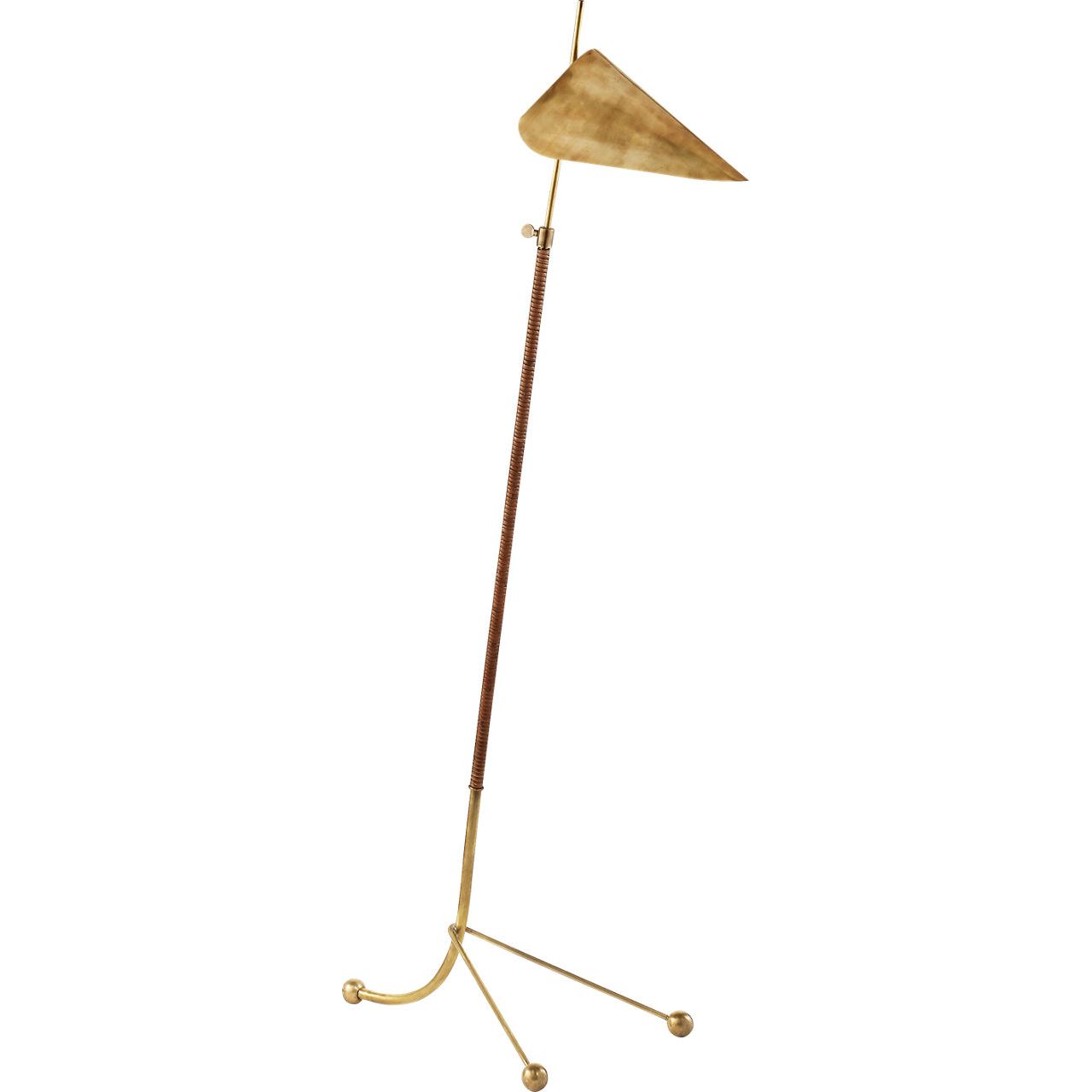 Moresby Floor Lamp in Hand-Rubbed Antique Brass, duvallatelier.com