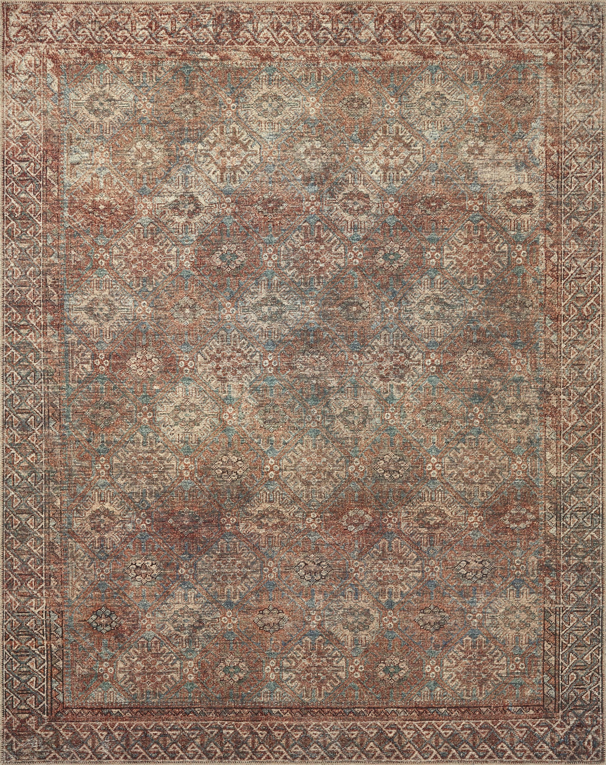 BILLIE AQUA-RUST RUG,duvallatelier.com