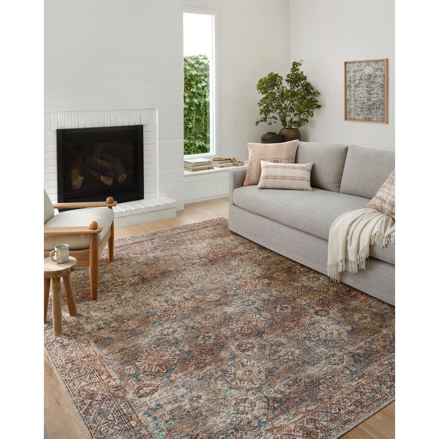 BILLIE AQUA-RUST RUG,duvallatelier.com