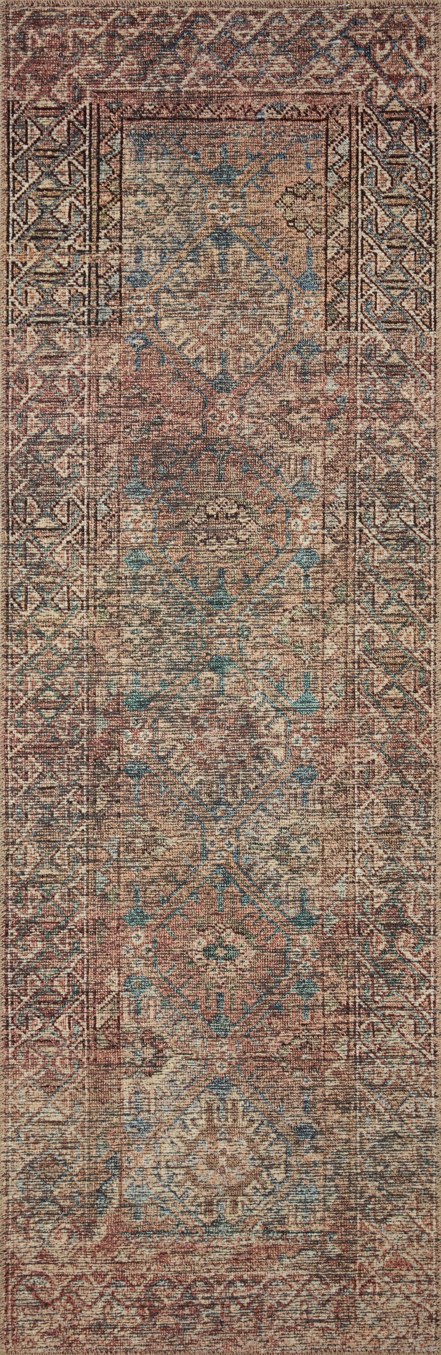 BILLIE AQUA-RUST RUG,duvallatelier.com