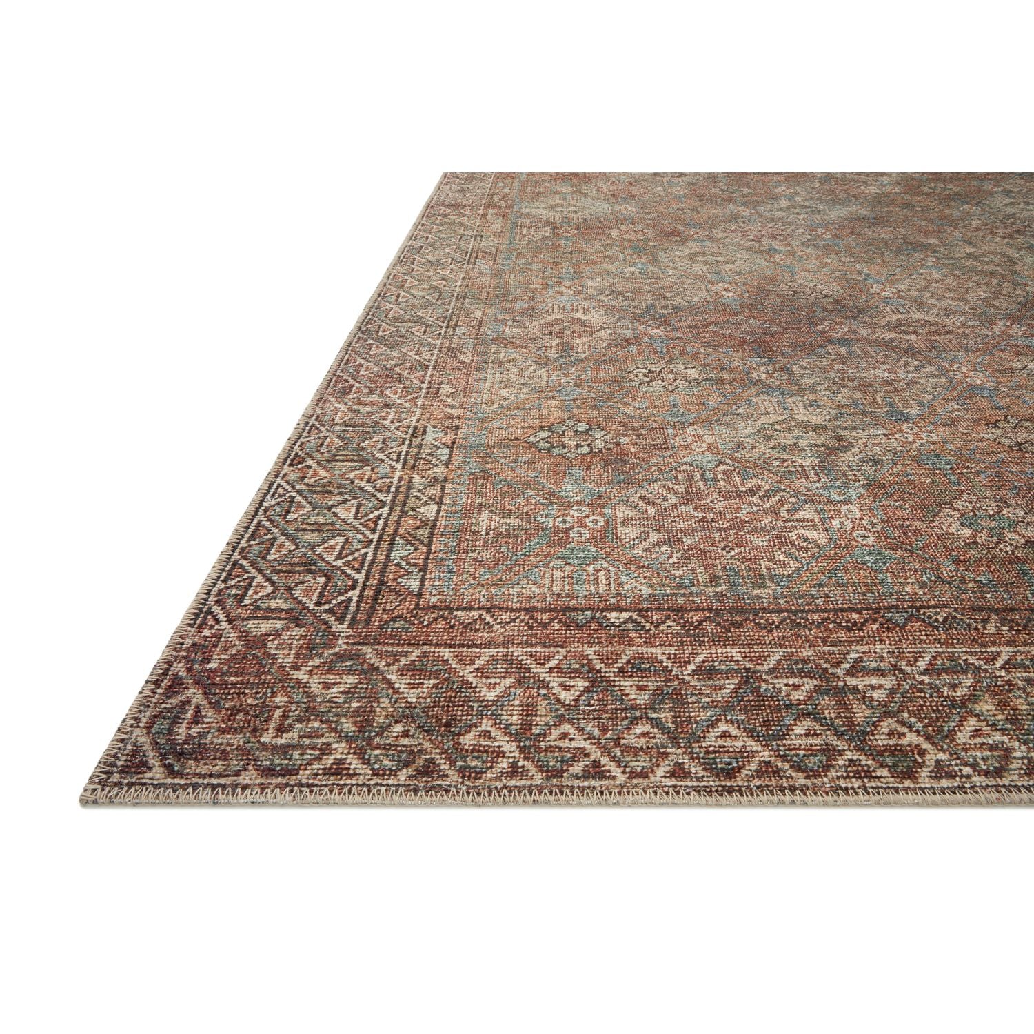 BILLIE AQUA-RUST RUG,duvallatelier.com