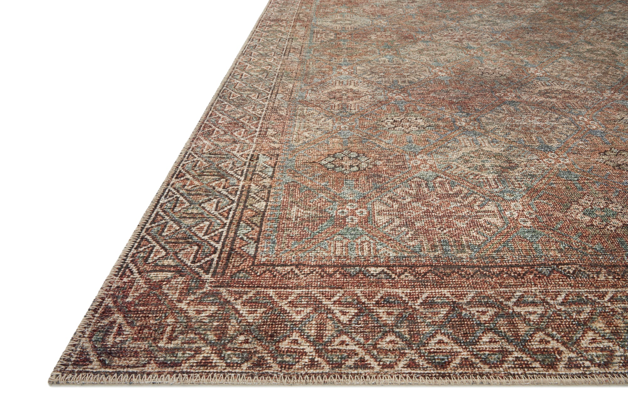 BILLIE AQUA-RUST RUG,duvallatelier.com