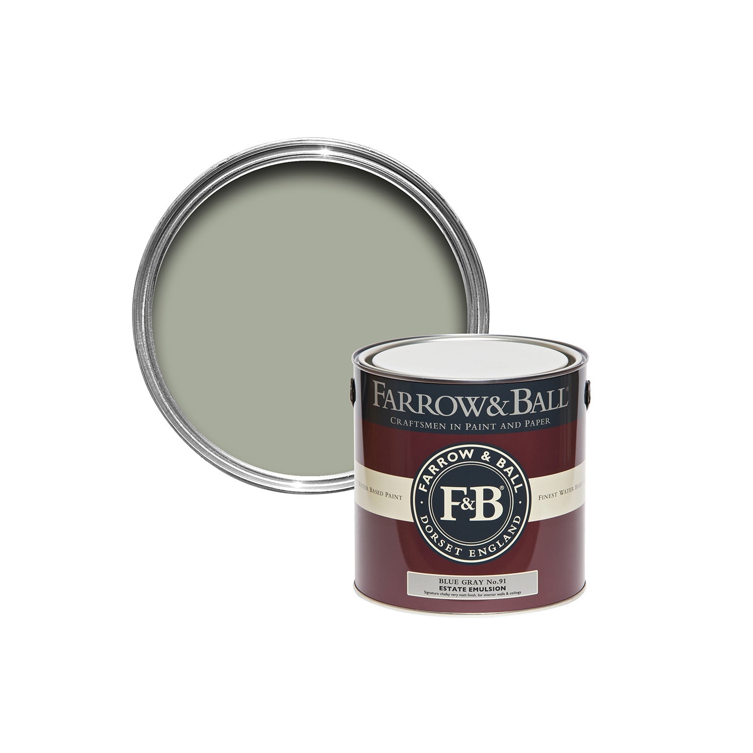 Farrow & Ball Blue Gray No. 91 sample paint, duvallatelier.com
