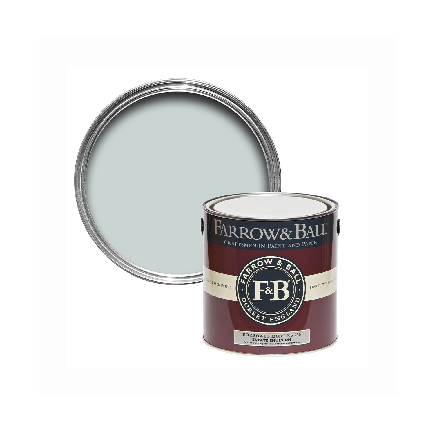 Farrow & Ball Borrowed Light No. 235 sample pot, duvallatelier.com