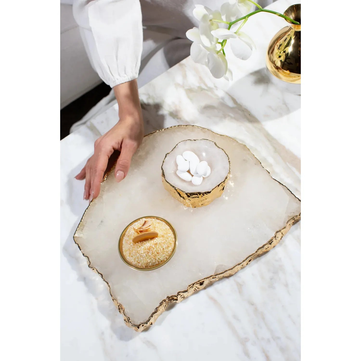 Cascita Bowl, Crystal & Gold