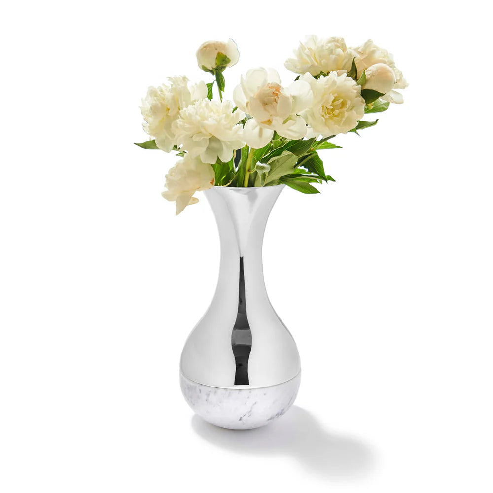 Coluna Dual Vase, Marble & Gold