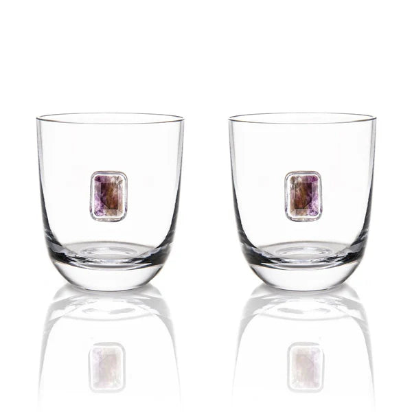 GEMSTONE DOUBLE OLD FASHIONED GLASSES SET OF 2