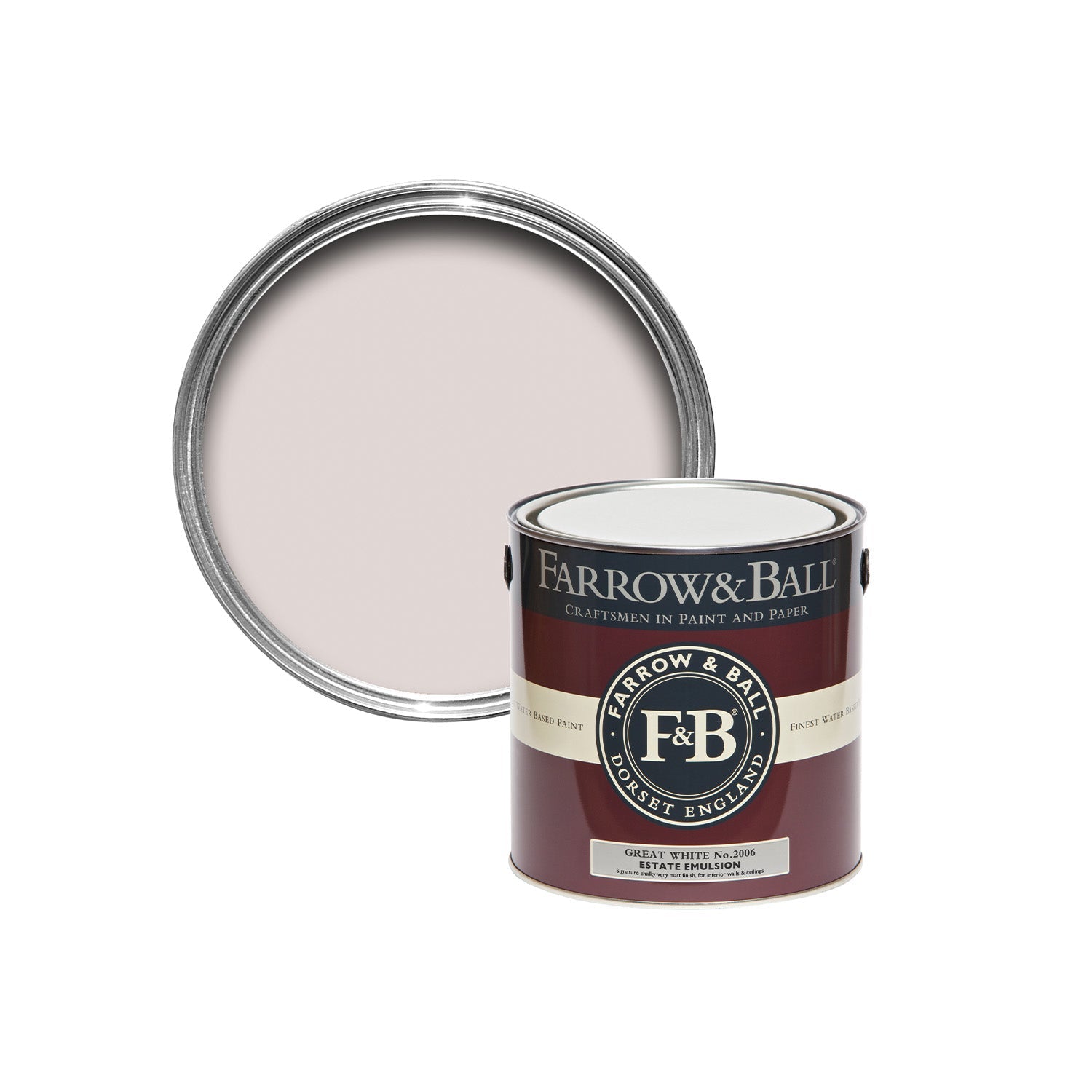 Farrow & Ball Great White No. 2006 paint sample pot, duvallatelier.com
