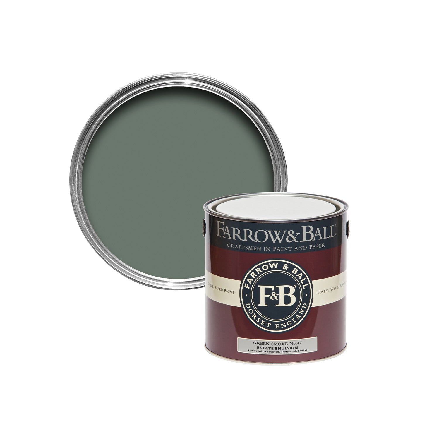 Farrow & Ball Green Smoke No. 47 paint sample pot, duvallatelier.com