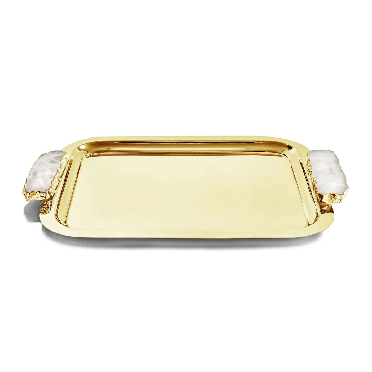 Hospitality Tray, Gold & Crystal
