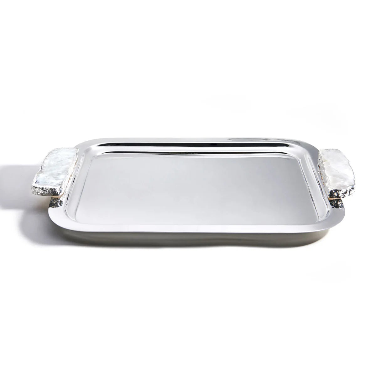 Hospitality Tray, Silver & Crystal
