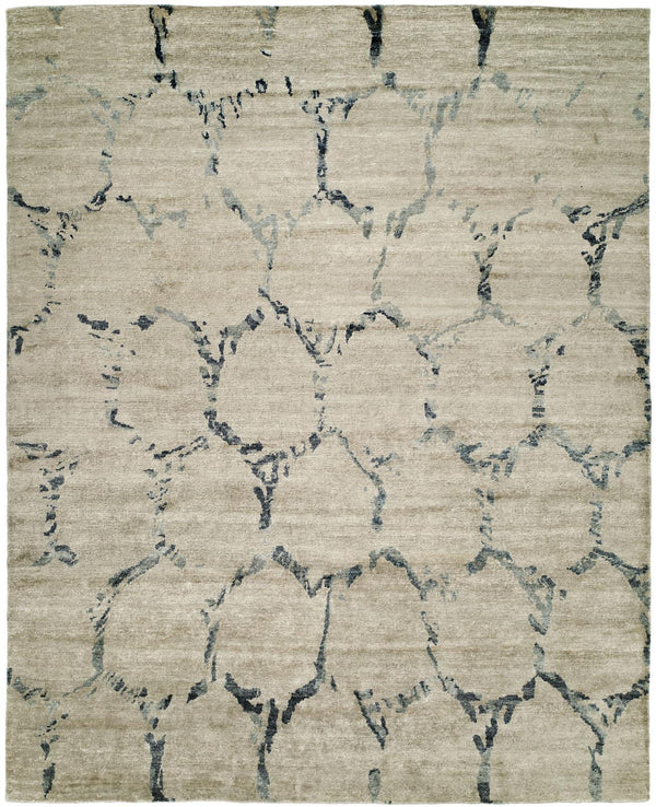 TRANSITIONAL TIBETAN WEAVE GRANITE BEIGE RUG/RUNNER