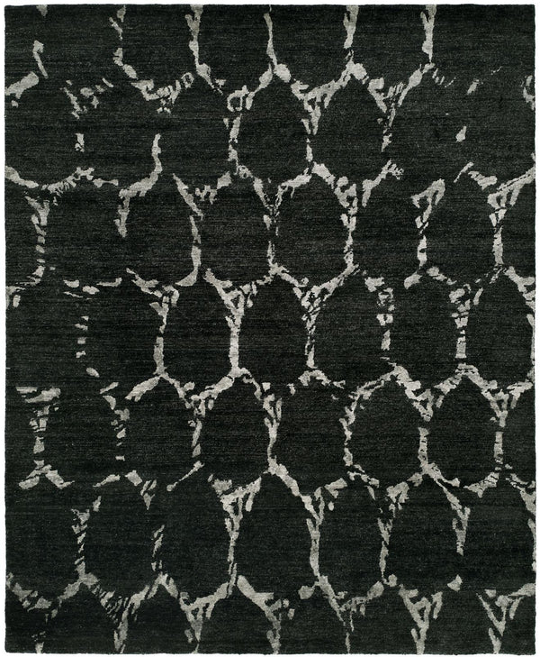 TRANSITIONAL TIBETAN WEAVE CHARCOAL RUG/RUNNER