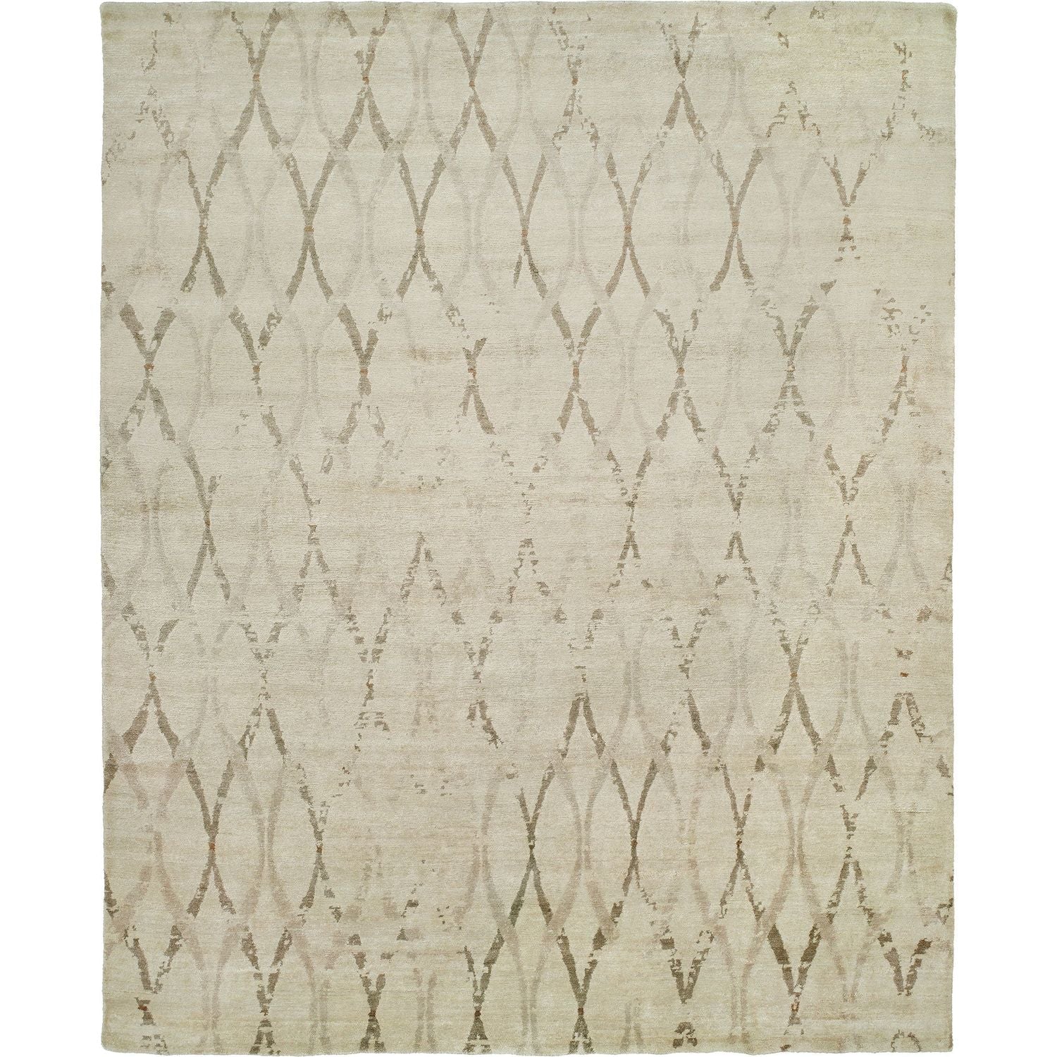 TRANSITIONAL TIBETAN WEAVE SOFT CREAM RUG/RUNNER