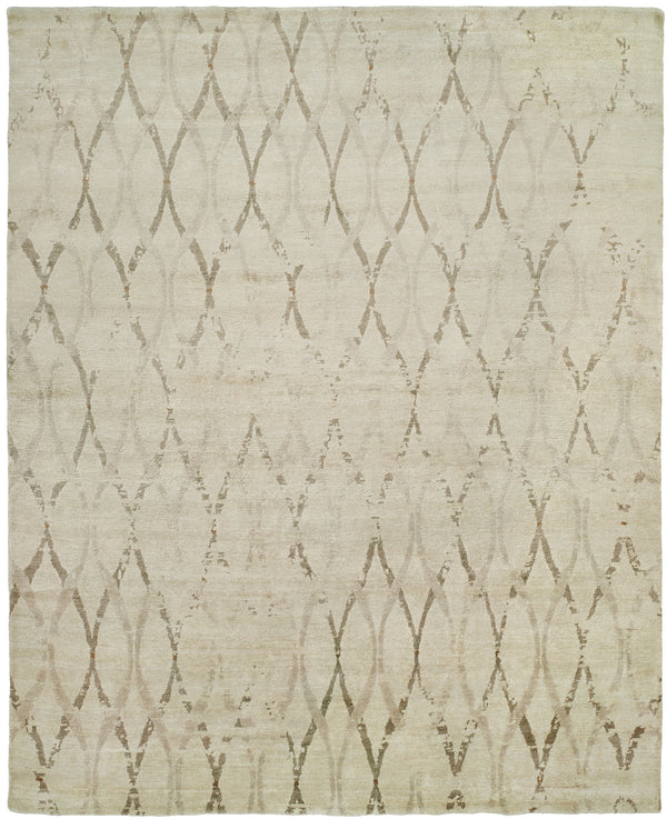 TRANSITIONAL TIBETAN WEAVE SOFT CREAM RUG/RUNNER