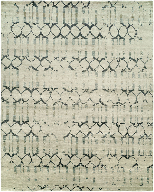 TRANSITIONAL TIBETAN WEAVE PLATINUM  RUG/RUNNER