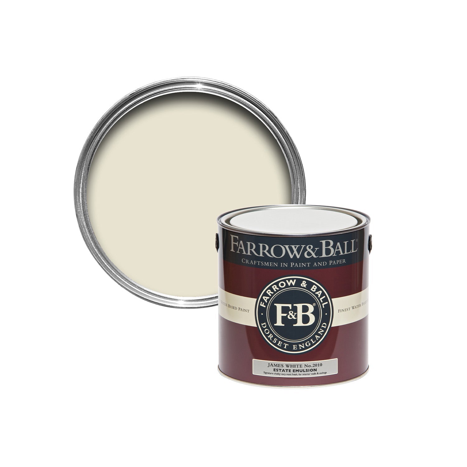 Farrow & Ball James White No. 2010 paint sample pot , duvallatelier.com