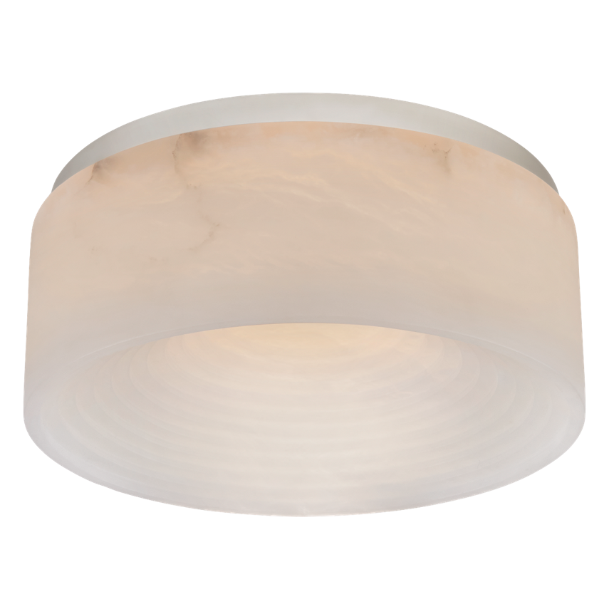 OTTO 5" SOLITAIRE FLUSH MOUNT IN ANTIQUE-BURNISHED BRASS WITH ALABASTER