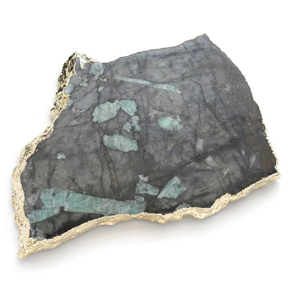 Kiva Large Pure Emerald Platter 24K Gold