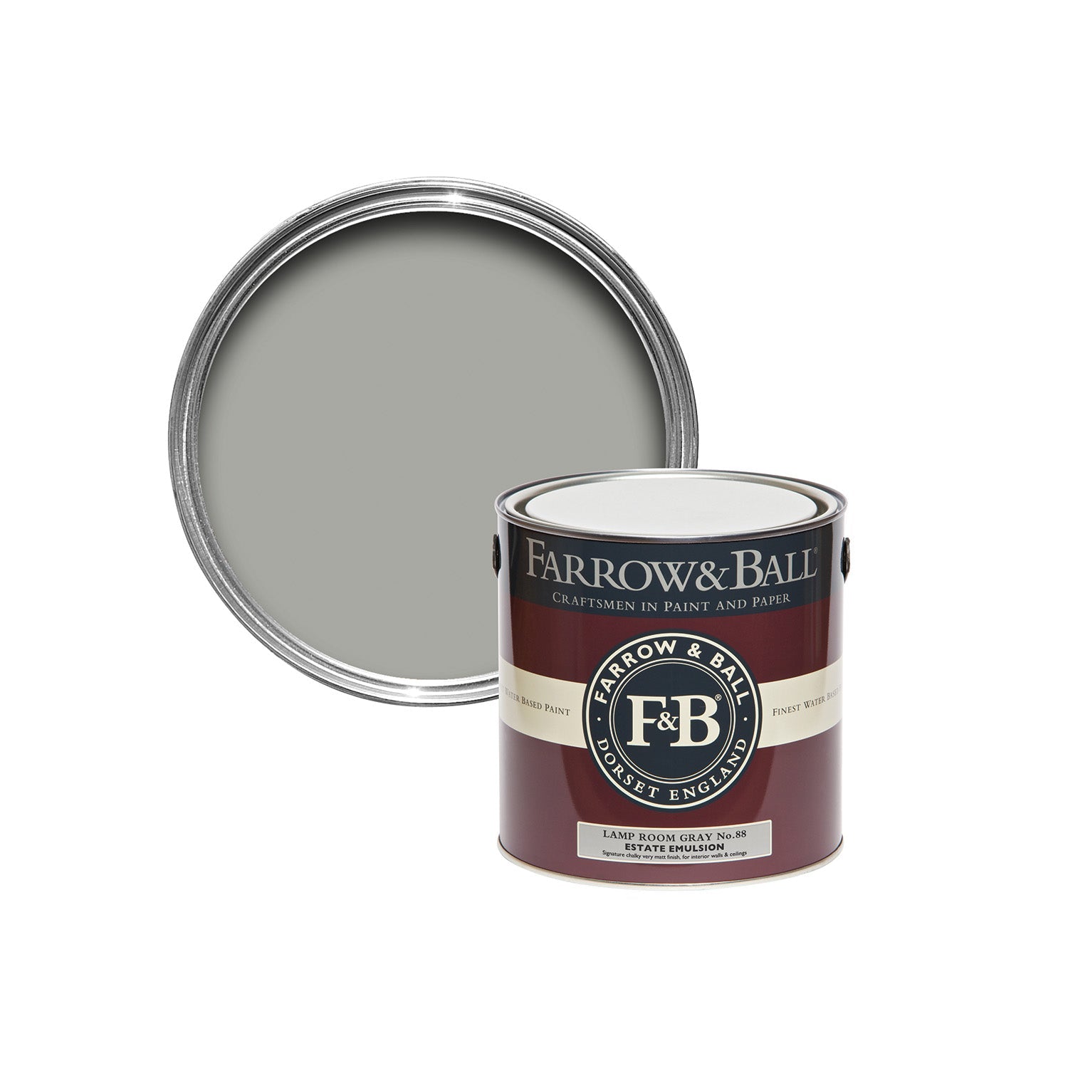 Farrow & Ball Lamp Room Gray No. 88 paint sample pot, duvallatelier.com