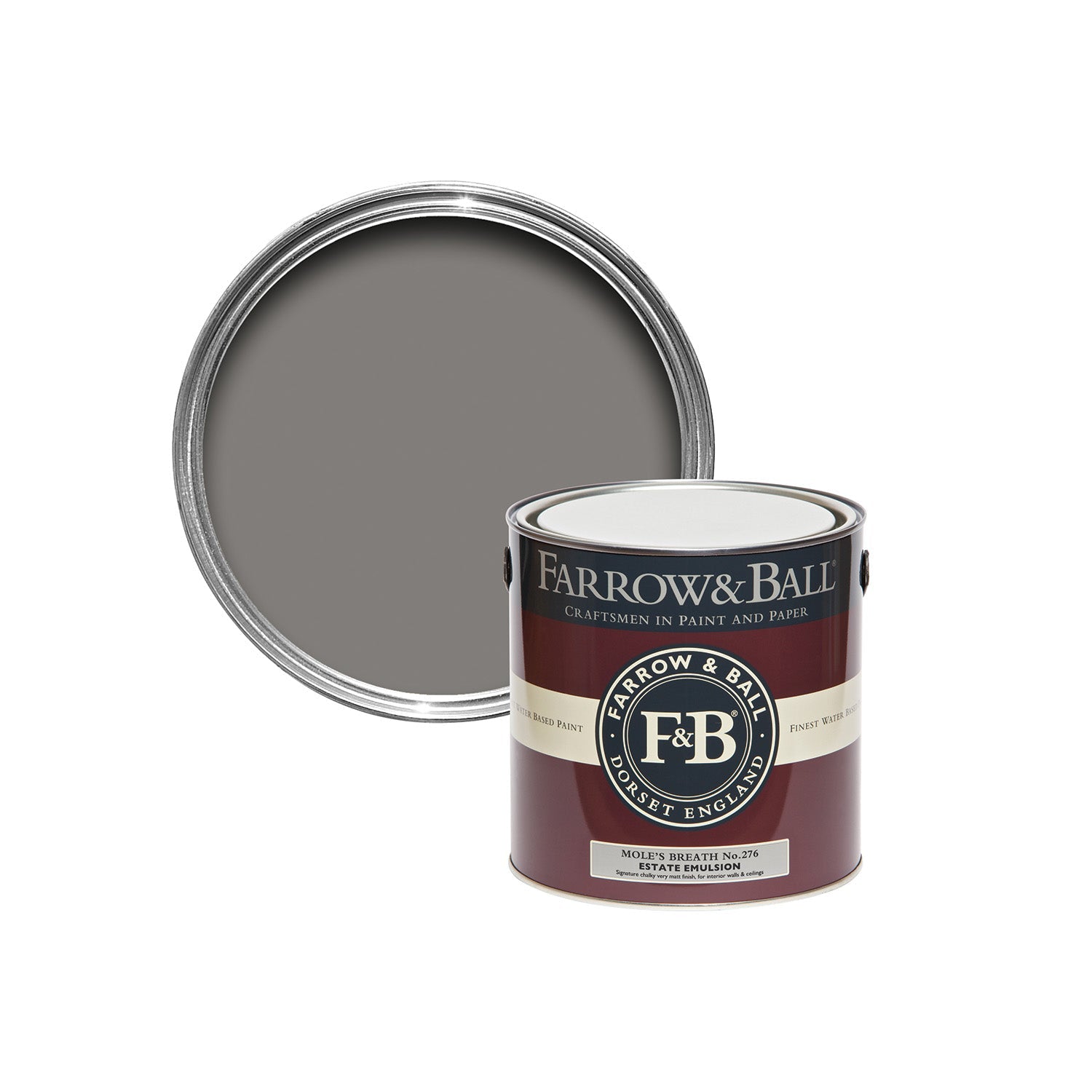 Farrow & Ball Mole's Breath No. 276 paint sample pot, duvallatelier.com